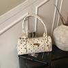 Zippered Polka Dot Shoulder Pillow Bag Stylish Polka Dot Underarm Bag With Lg Shoulder Strap Cute Bost Bag With Bow Design