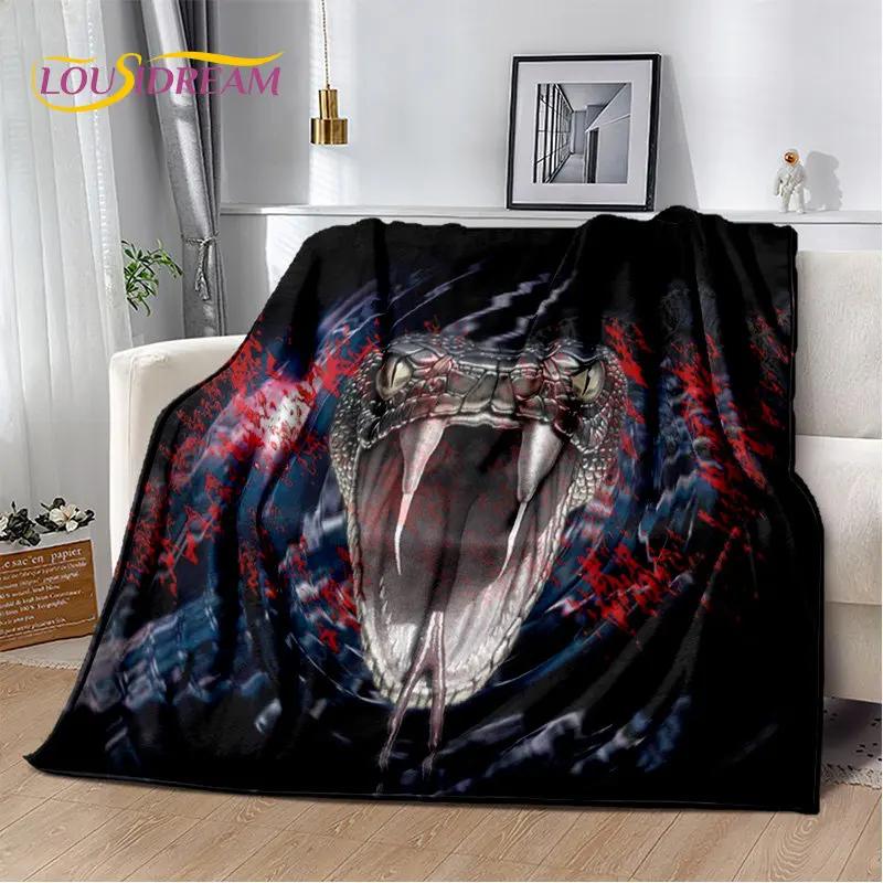 Gothic Horrible Snake Serpent Soft Plush Blanket,Flannel Blanket Throw Blanket for Living Room Bedroom Bed Sofa Picnic Cover Kid