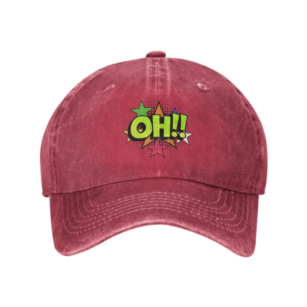 Comic Oh Baseball Caps for Men Women Adjustable Casual Unisex Trucker Hat for Outdoor Activities Fashion Hats
