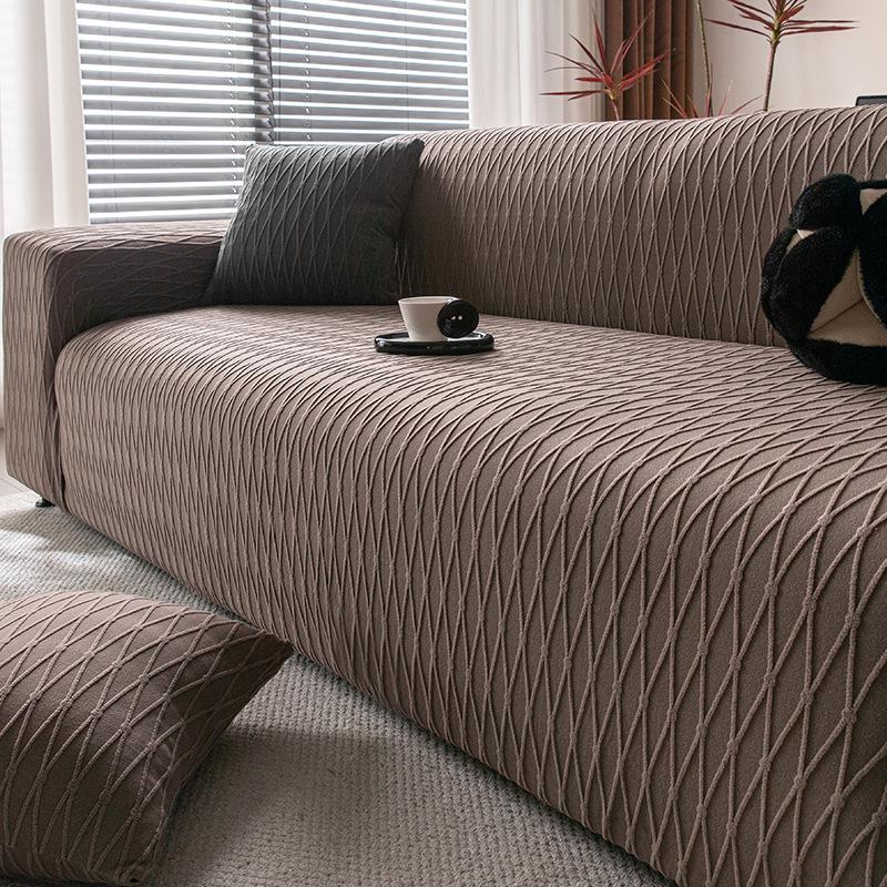 All-Season Elastic Jacquard Velvet Sofa Cover - Universal One-Piece Fit