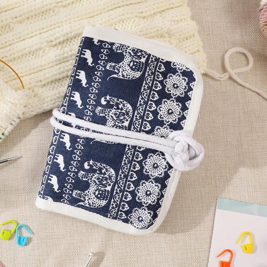 Crochet Hook Organizer Roll-Up Storage Bag Foldable Multi-Compartment Crochet Hook Case for Crochet Knitting Accessories
