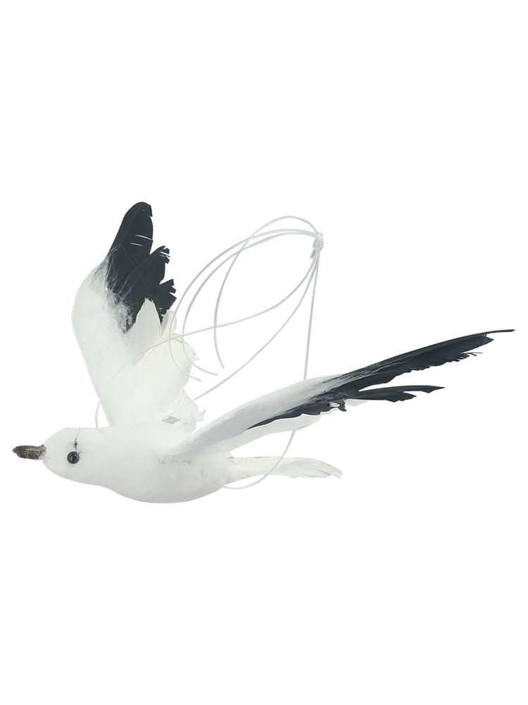 Craft Simulated Seagull Statue Ornament White Handmade 25*22*4.5 Cm Feathered Flying Seagull Foam Bird Druable