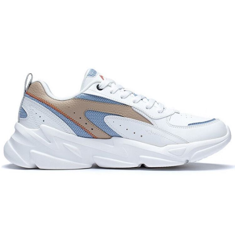 Li-Ning Thick Sole Low Top Sports Casual Shoes Men Sneakers White Blue AGLS171-3
