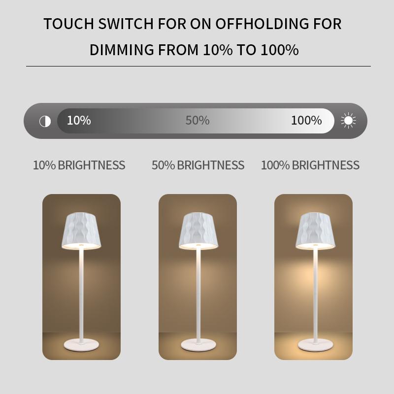 3 Colors Desk Lamp Rechargeable Desktop Night Light Touch Dimming Bedside Lamps Dining Table Light For Hotel Bar Cafe Mood Light