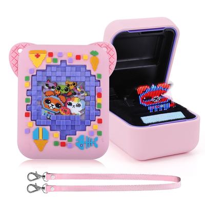 Capa protetora de silicone com cordão capa protetora à prova de choque antiqueda impressão 3D de alimentos para brinquedo interativo Bitzee animal de estimação digital
