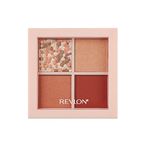 Revlon Dazzle Lidschatten-Quad 002 Sunset Brick Color Image Smoky Terracotta Entwickelt in Japan 3,0 g