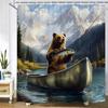 Creative Animals, Wolves, Lions, Dog Printed Shower Curtain Partition Privacy Hanging Home Decoration Curtain With Hooks