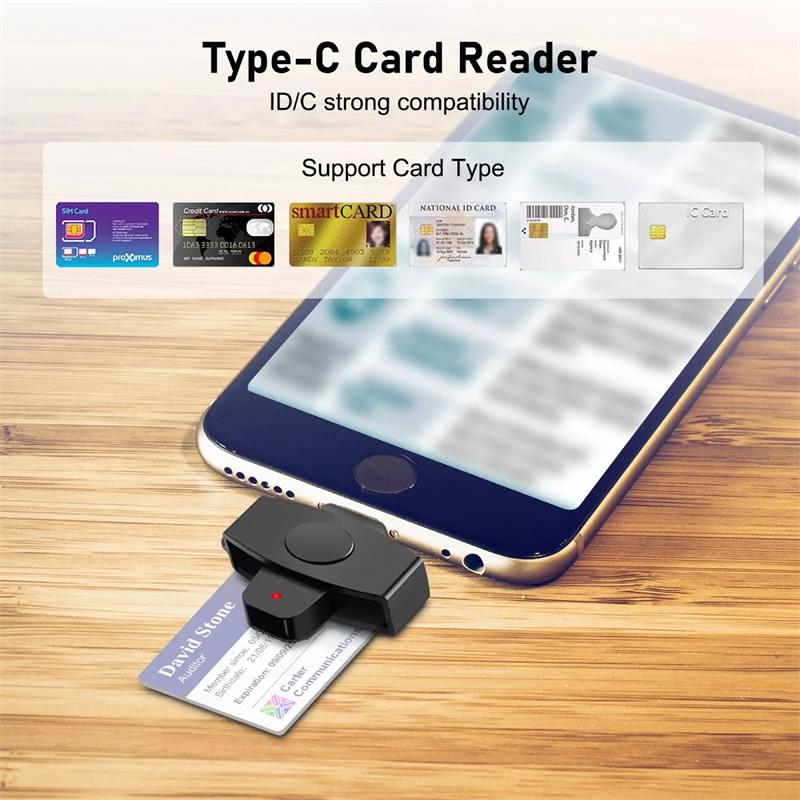 Type-C Smart Card Reader Portable Smart Chip Reader Bank Tax Declaration Accessories Support For Windows For Mac/Android Os