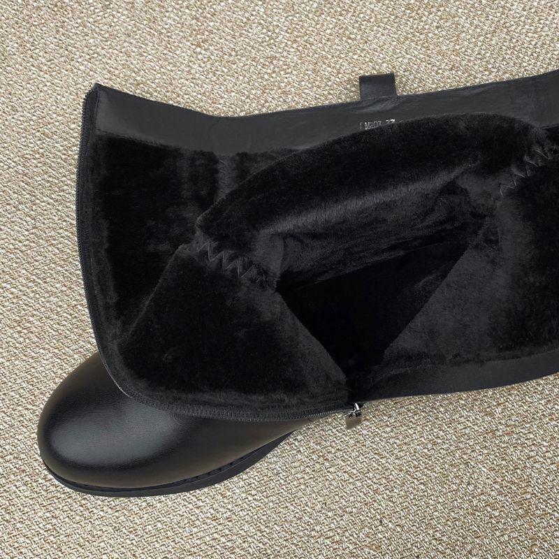 

Женские кожаные сапоги до колена на низком каблуке с боковой молнией - Модные, универсальные, стройнящие, в рыцарском стиле 39 Slim/Standard/Wide Contact for More