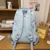 Schoolbag Ice Blue Cream Butterfly Dark Pattern Soft Girl Backpack Youth Vitality Primary and Secondary School Students Grades 1-1 Backpack