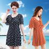 Plus Size Two-Piece Conservative Swimsuit for Women, Tummy-Concealing & Slimming Design, Skirted Bottom, Ideal for Hot Springs
