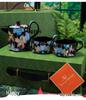 Vintage High-End Coffee Cup & Saucer Set, Octagonal Floral Mug Pair with Coffee Pot Gift Box