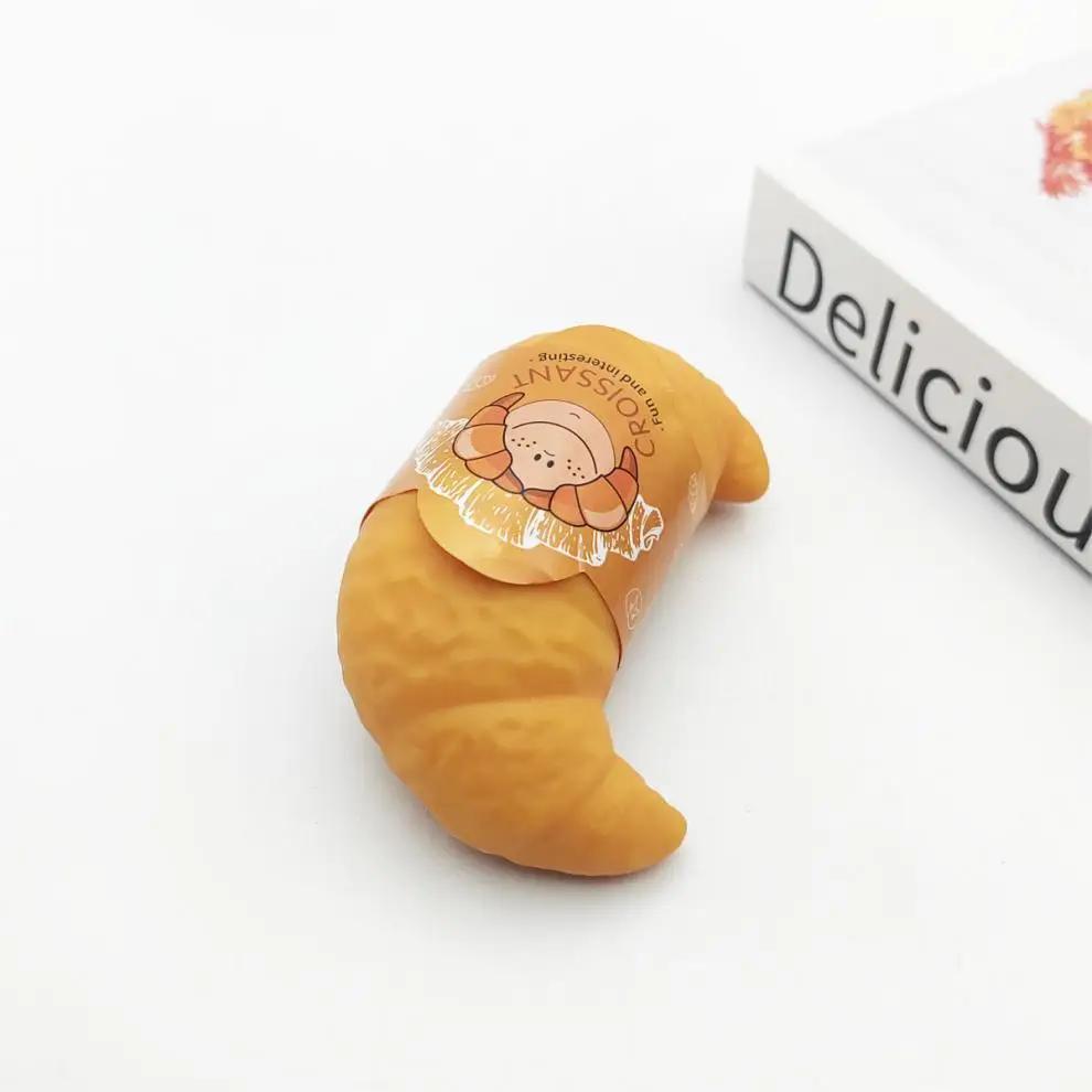 In Stock Novelty Croissant Bread Stress Toys Lifelike Food Stress Relief Squishies Cute Soft Flour Pinch Toy Funny Squeeze Gifts
