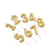 2Pcs Golden Printed Candle, Star Candle, Birthday Candle 0-9 Number Cake Topper, Baby Shower, Valentine'S Day Candles