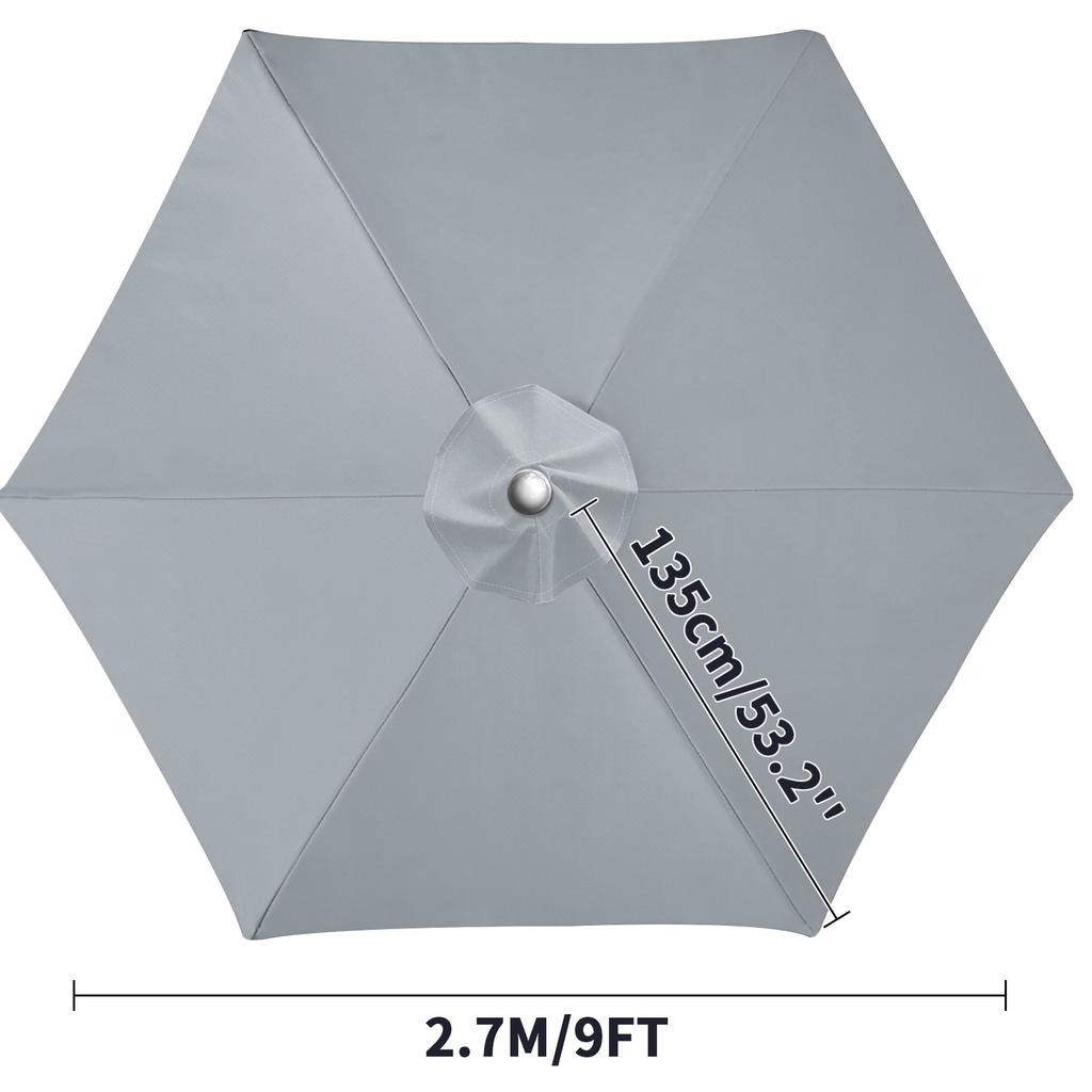 6/8 Ribs Replacement Parasol Canopy Waterproof Weatherproof UV-Anti Parasol Replacement Canopy Cover Large Patio Umbrella Cloth