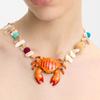 Sommer Ozean Wind Muschel Strand Krabbe Halskette Frischer Kleiner Fisch Seestern Stein Anhänger Bunte Perlenkette Weiblich