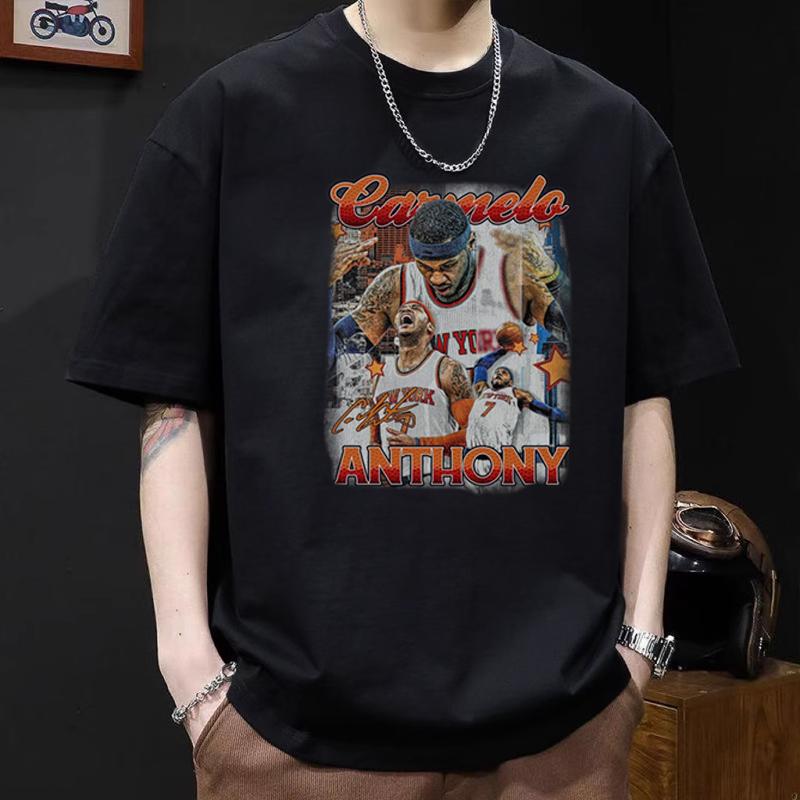 Outlet Foreign Trade Clearance Heavyweight Pure Cotton T-shirt for Men and Women NBA Basketball James Short Sleeved Top Trend