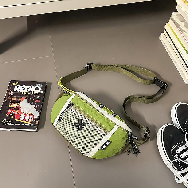 

Нагрудная сумка Женская сумка-мессенджер Модный брендовый спортивный маленький рюкзак Мужская велосипедная наплечная сумка Сумка-локомотив Персонализированная студенческая поясная сумка зелёный