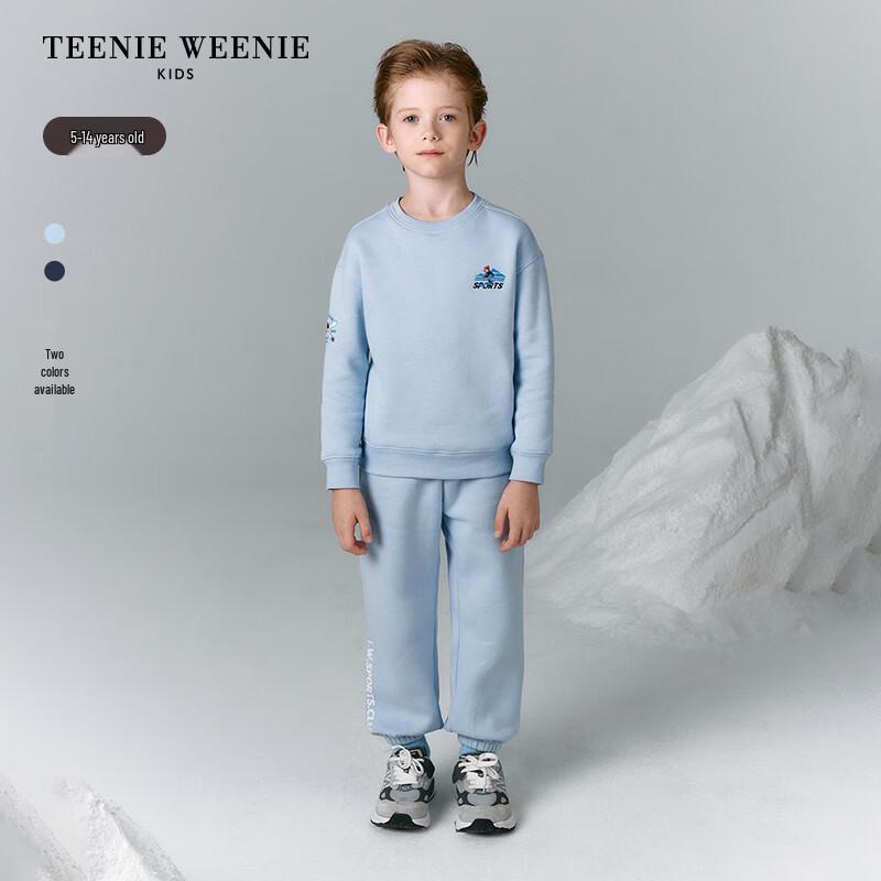 Teenie Weenie Kids Boy s Embroidered Fleece-Lined Sweatshirt 140 темно-синий