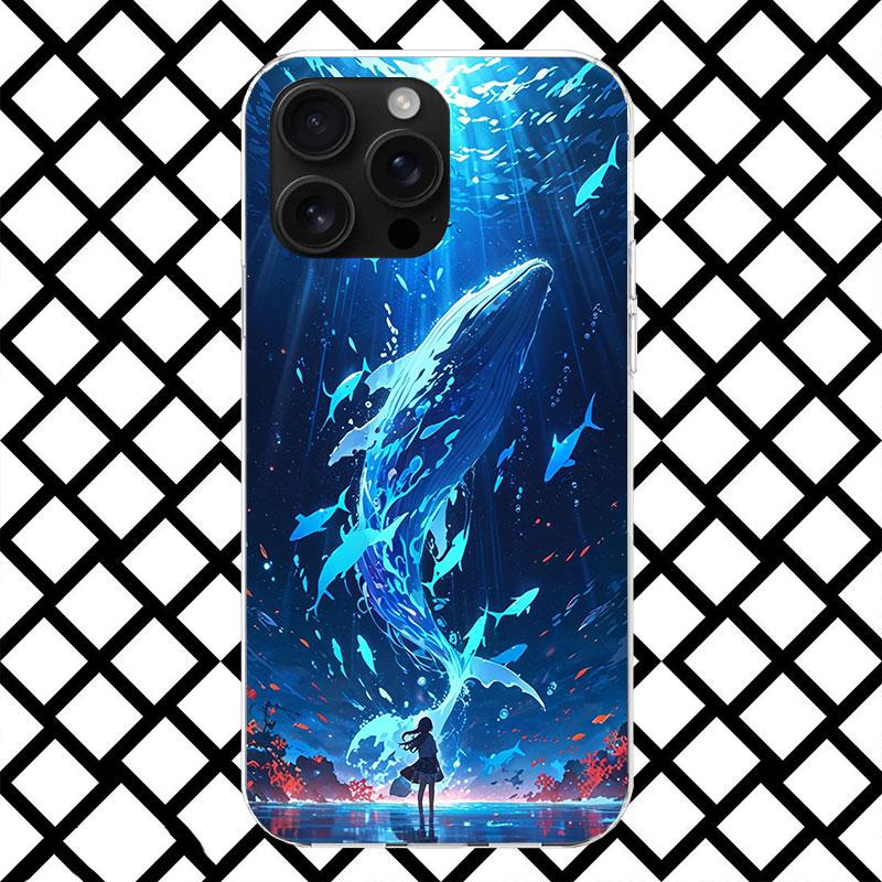 Humpback Whale Sea Giant Phone Case for iPhone 17 Air 16 16E 15 14 Plus 13 Mini 12 11 Pro Max 7 8 + SE 2020 Soft Cover Fundas 17
