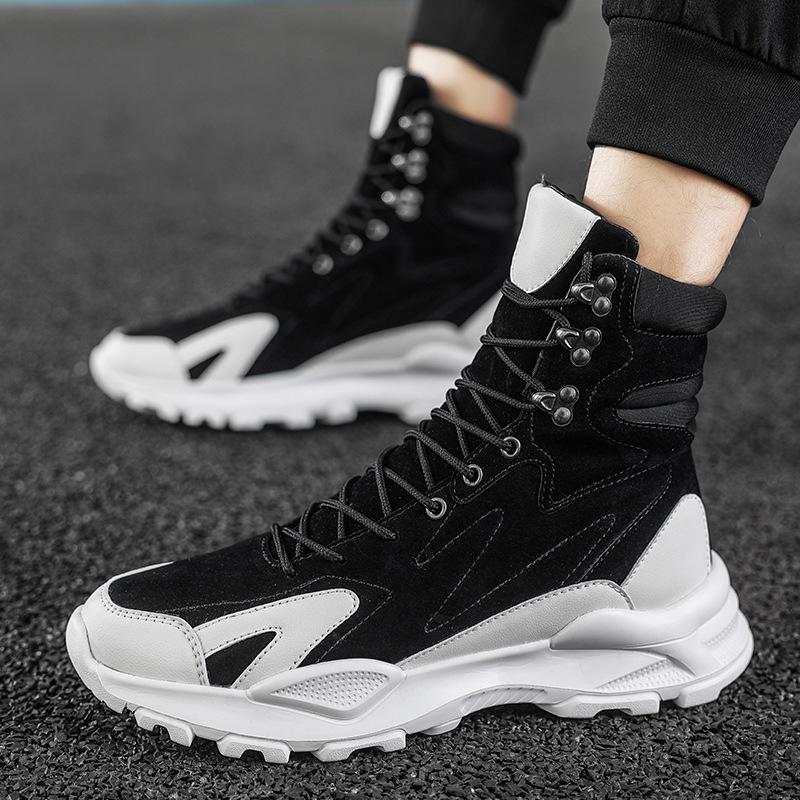 Kanye Coconut Shoes Four Seasons Leather High Top Fashion Shoes Casual