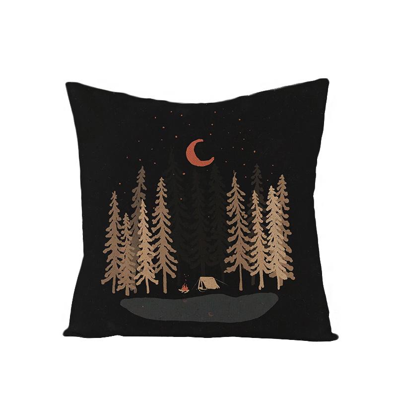 Home Decoration Supplies Landscape Painting Polyester Pillow Cover Home Geometric Abstract Sofa Cushion Cover