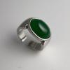 Copper Rings For Women Couple Minimalist Handmade Big Green Stone Ring Fine Jewelry Gift Prevent Allergy