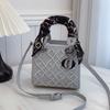New fashion heavy industry embroidered silk scarf bag portable shoulder crossbody trendy women's bag