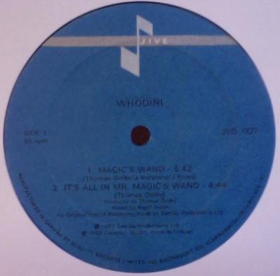 

12inch Record WHODINI Magics Wand JVD007 Jive 1982 Canada Rap HipHopRB Used
