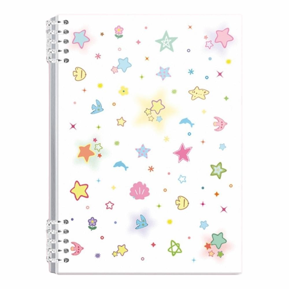 A5/B5 Binder Notebook Star Print Loose Leaf Notebook INS Lined Notebook  Students A5-White Star
