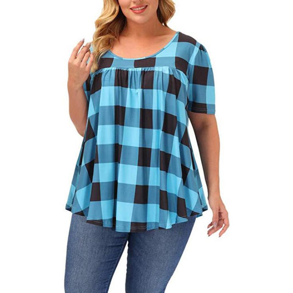 Fashion Plus Size Women's Casual Loose Short-sleeved Round Neck Printed T-shirt
