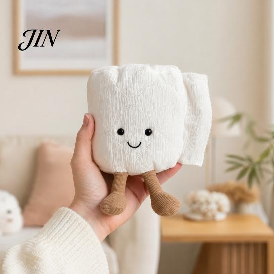 Sofa Plush Toy Cartoon Roll Paper Toy, Stuffed Smiling Toilet Decoration, PP Cotton Soft Handmade Plushie for Home Bedroom