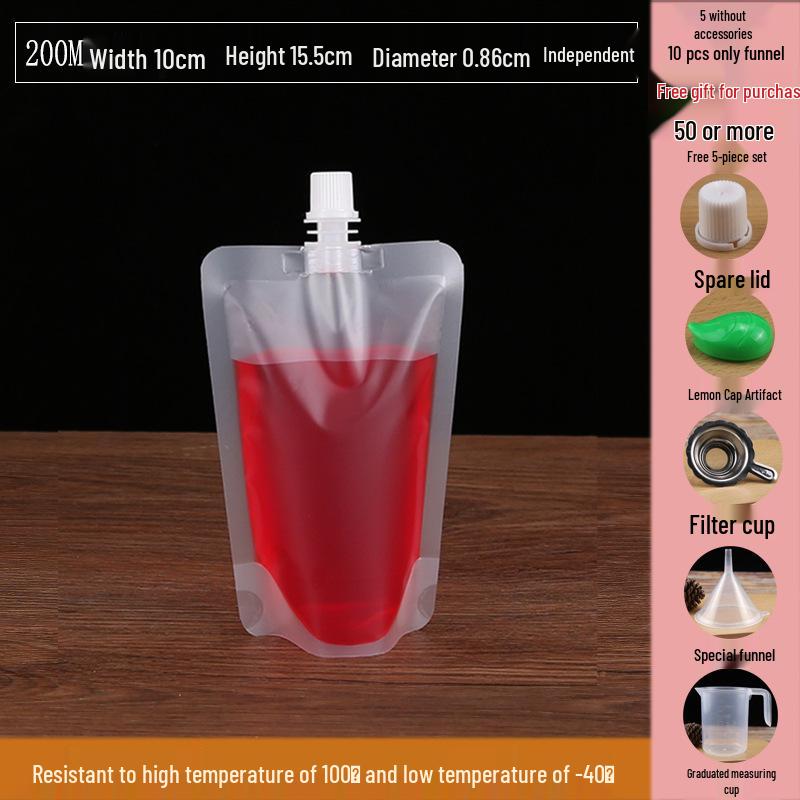 Disposable Transparent Spout Bag for Soy Milk, Chinese Medicine, Soup, or Beverages - Self-Standing and Convenient for Takeaway