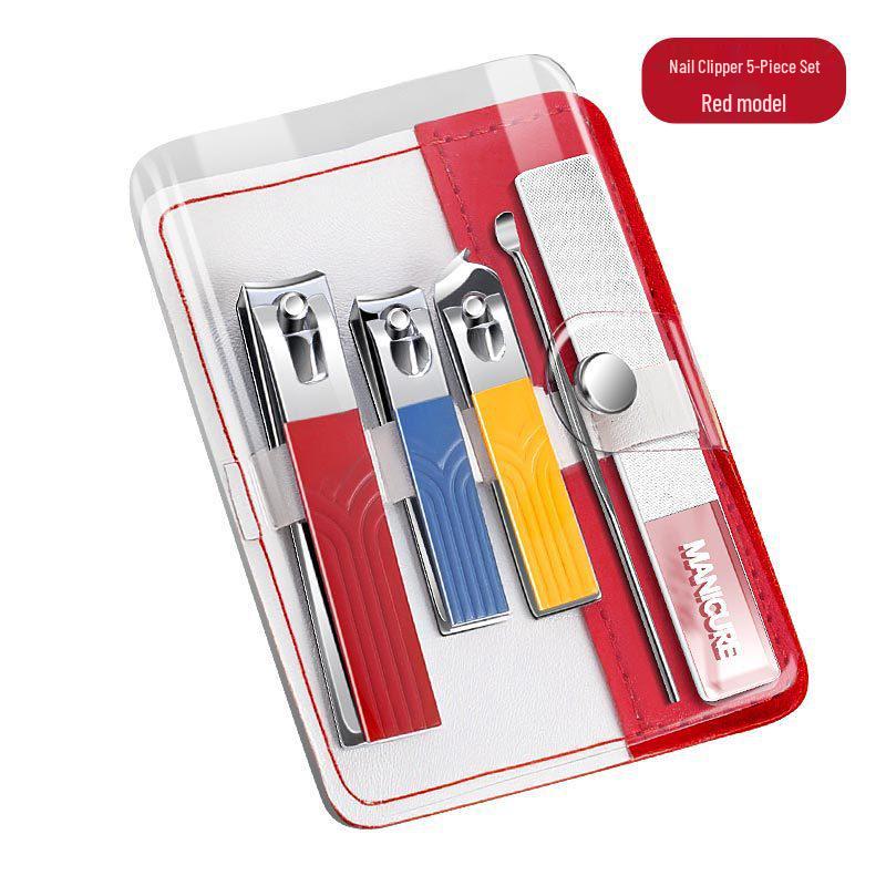 2026 Transparent Folding Nail Clipper Set: 5-Piece Portable German-Quality Manicure Tools