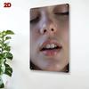 Hisun Tin Sign Vintage Sexy Lips Face Metal Tin Sign Retro Sensual Woman Mouth Wall Art Decor for Bar Man Cave Rustic Iron Painting Plaque