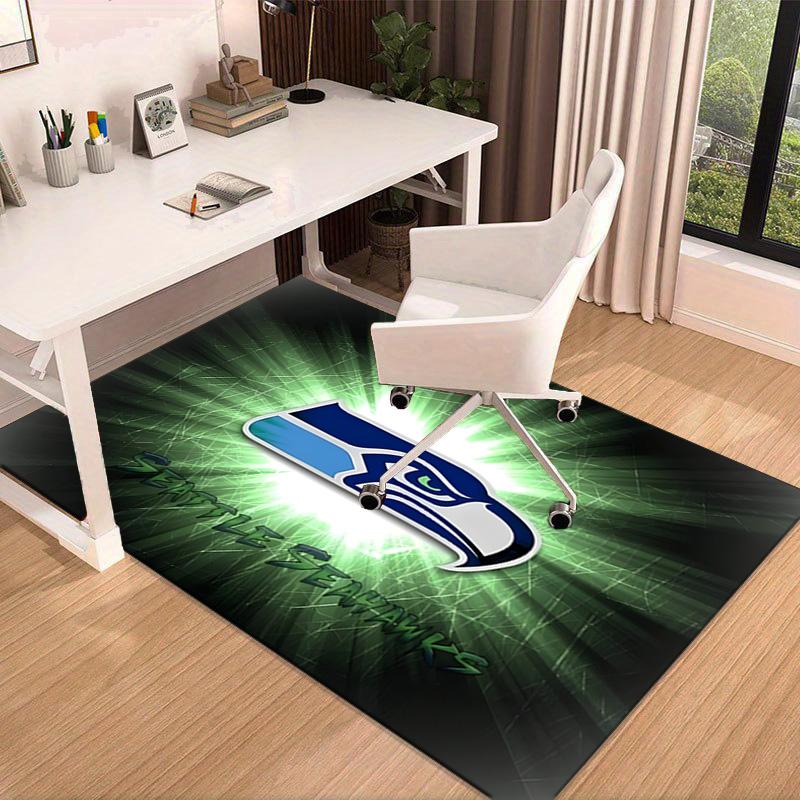 Seahawks Teamgeist Teppich für Büro, Stuhlunterlage, Dekorteppich Wohnzimmer Matte, Große Größe Fan Geschenke Weihnachtsgeschenke