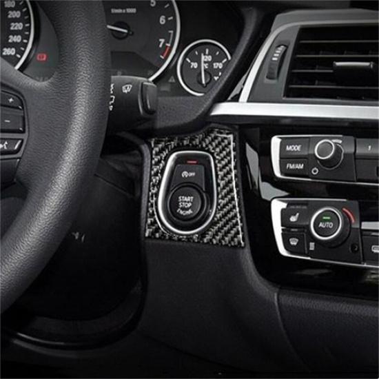 Start Stop Engine Button Switch Cover For BMW F30 F34 F32 F36 Carbon Fiber Trims
