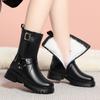 Fashion AIYUQI Women Snow Boots Winter 2025 New Genuine Leather Boots Ladies Natural Wool Warm Large Size Non Slip Mom Boots Women