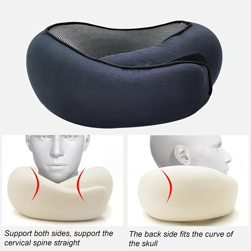 A Durable U-Shaped Travel Pillow Made of That Provides Soft Neck Support And Retains Its Shape, Perfect for Use On Airplanes.