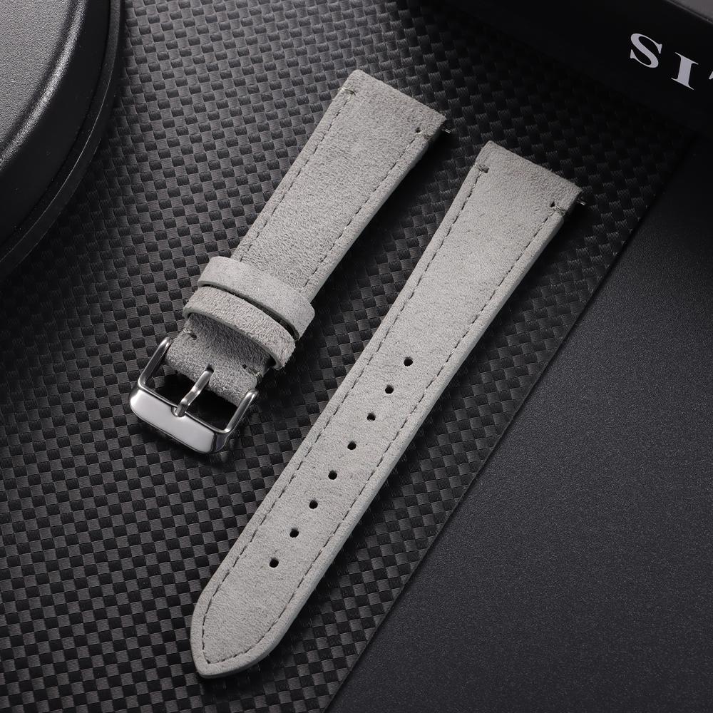 

Wristband 20mm 22mm Soft Suede Watch Strap Gray Brown Watch Band Quick Release Calfskin Bracelet for Omega Women&Men Accessories 20mm&Silver Buckle сірий колір