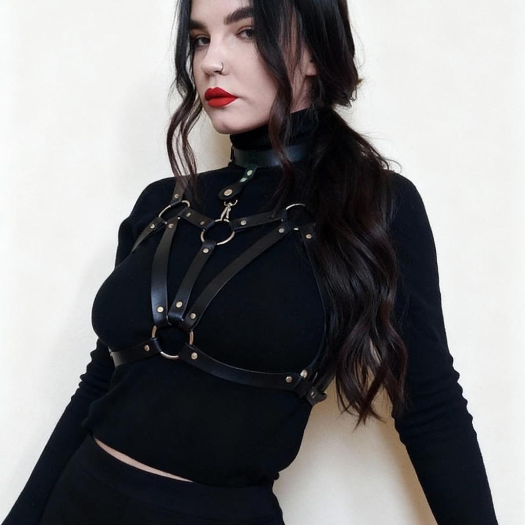Women's Leather Body Harness Bra - Gothic Adjustable Cage Bra - Perfect for Cosplay, Nightclubs, Parties, and Festivals