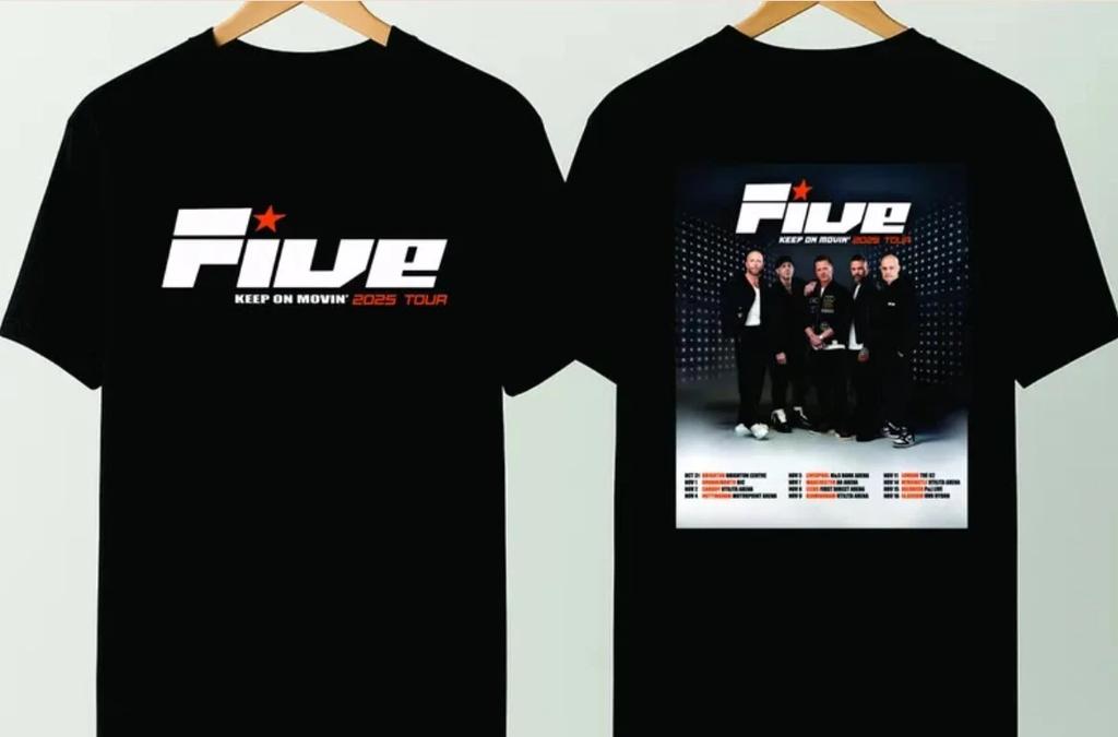 Five Band Tour 2025 T-Shirt, Music Lover Graphic Tee