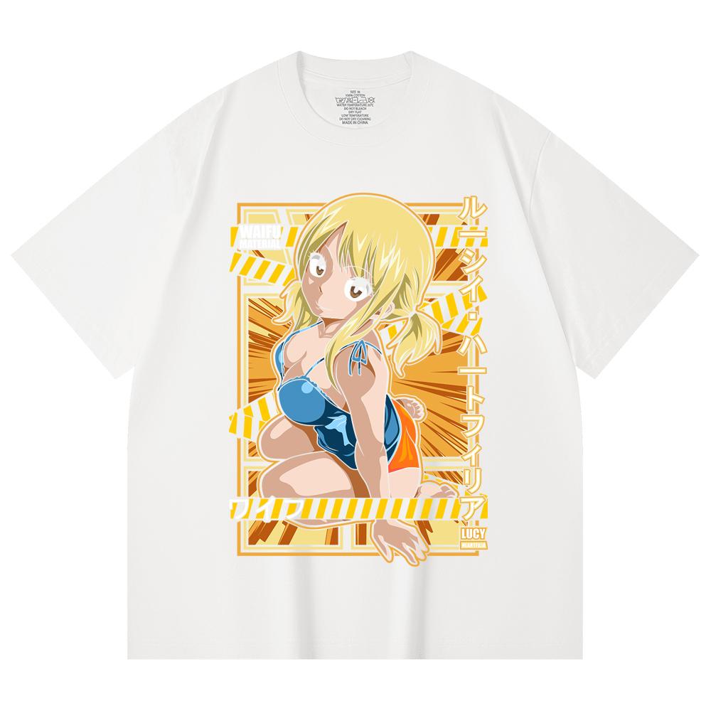 100% Cotton Fairy Tail V1 Lucy Waifu Print Unisex Heavy Cotton T Shirt