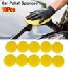10Pcs Round Foam Applicator Pads 10cm Auto Cleaning Accessories New Polish Sponges  Clean Washer