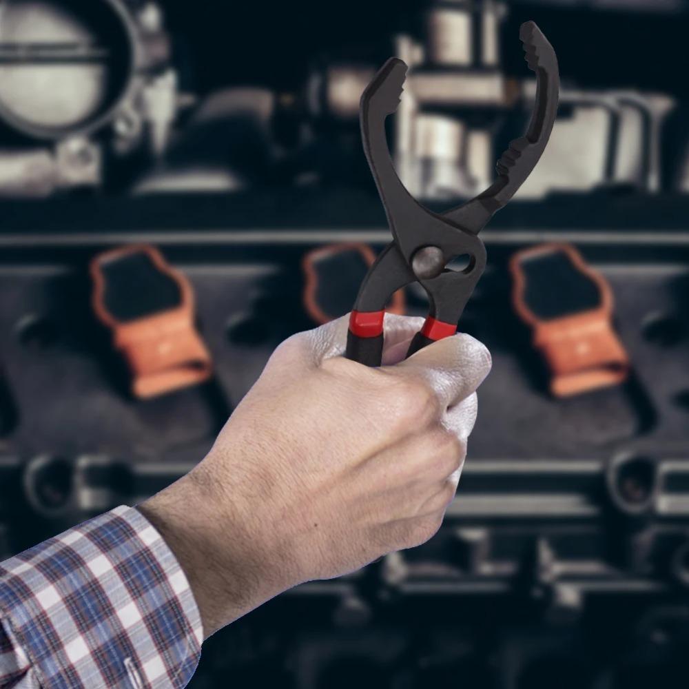 1pcs Car Oil Filter Pliers Clamp Adjustable Hand Tool Oil Filter Remove Tool Filter Element Wrench for Car Repair