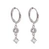 Yhpup Delicate Cubic Zirconia Drop Hoop Earrings 16K PVD Plated Stainless Steel Charm High Quality Party Jewelry Recommend