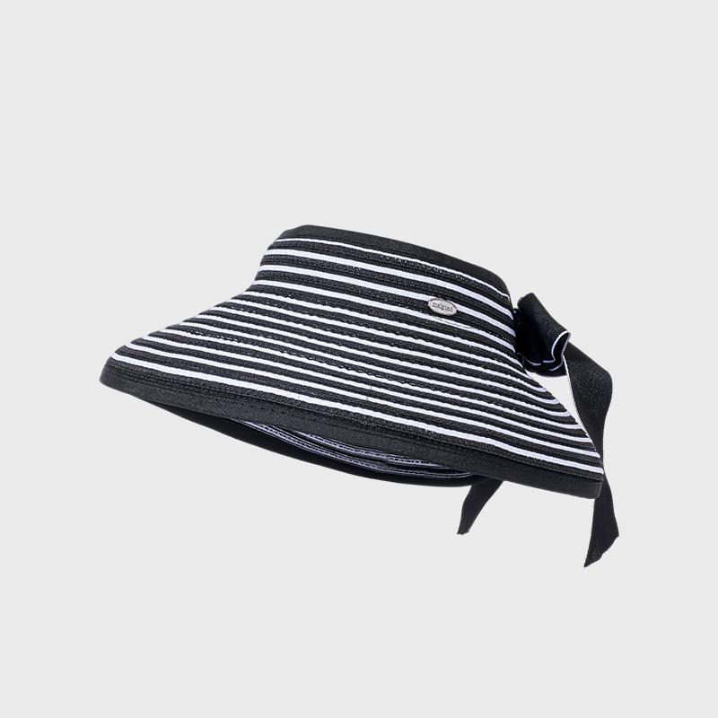 Striped Empty Top Hat Women's Summer Breathable Sun Protection Sun Hat Outdoor Foldable Sun Hat