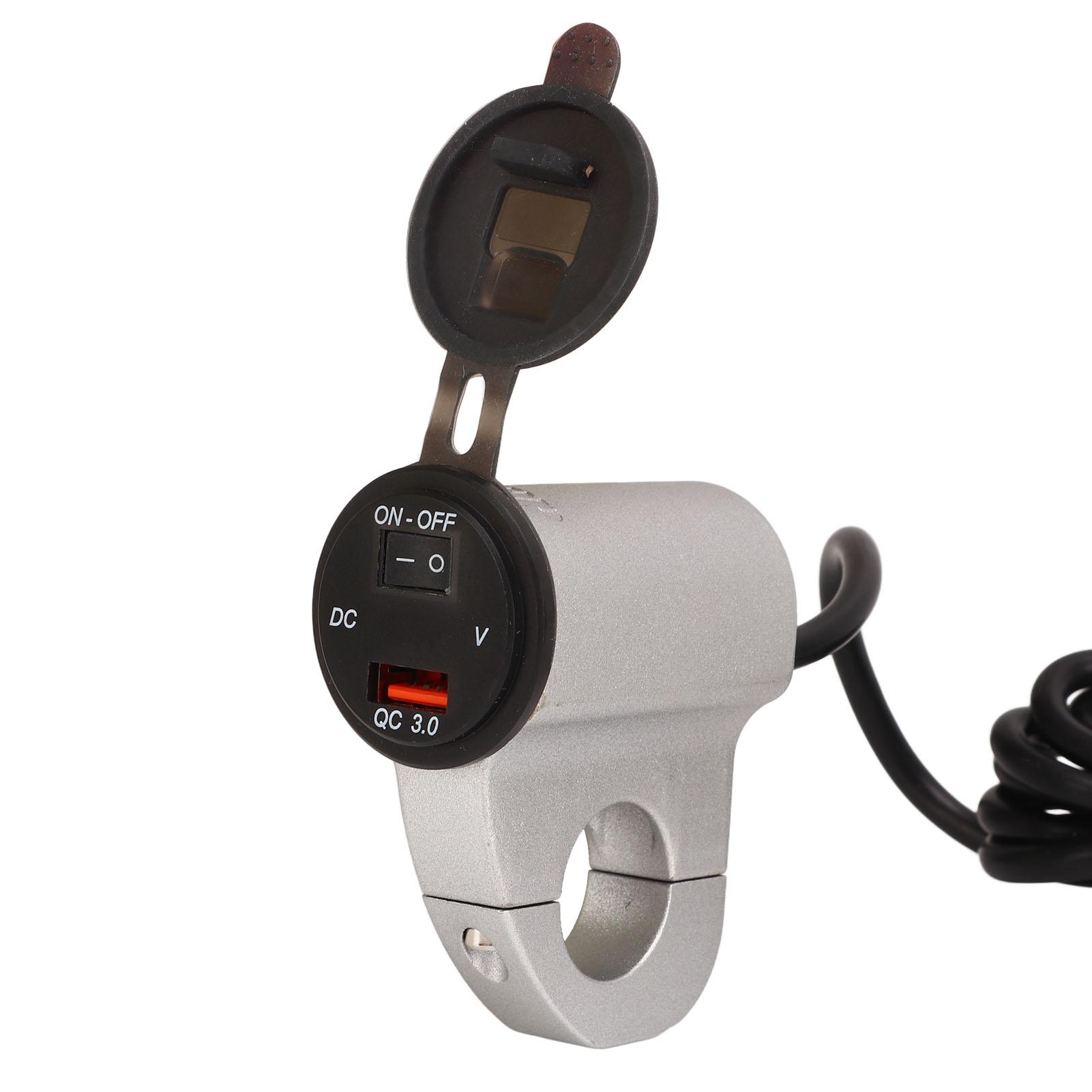 

USB-зарядное устройство для мотоцикла, водонепроницаемый адаптер питания 12 В, цифровой дисплей, напряжение с переключателем