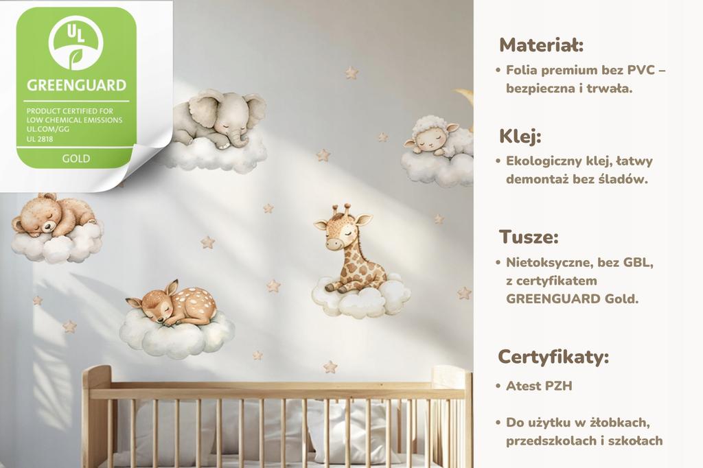 Animals On Clouds And Stars Wall Stickers For Children'S Room