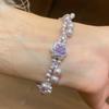 French Zircon Pearl Flower Bracelet: Elegant, Light Luxury Jewelry for Women